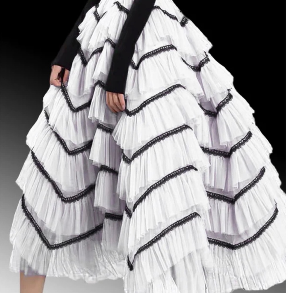 Black and white tulle skirt
